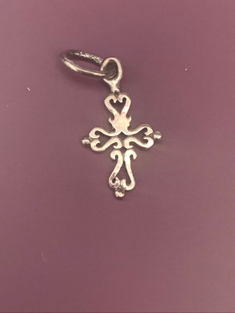 .925 Delicate Cross Sterling Silver Jewelry Charm #faith